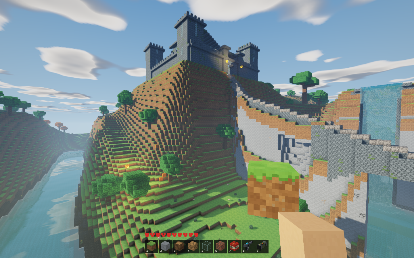 CraftMine 2: castle, river and waterfalls, October 14, 2026.