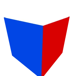 The single-boxel mark: one cube, six different colored faces