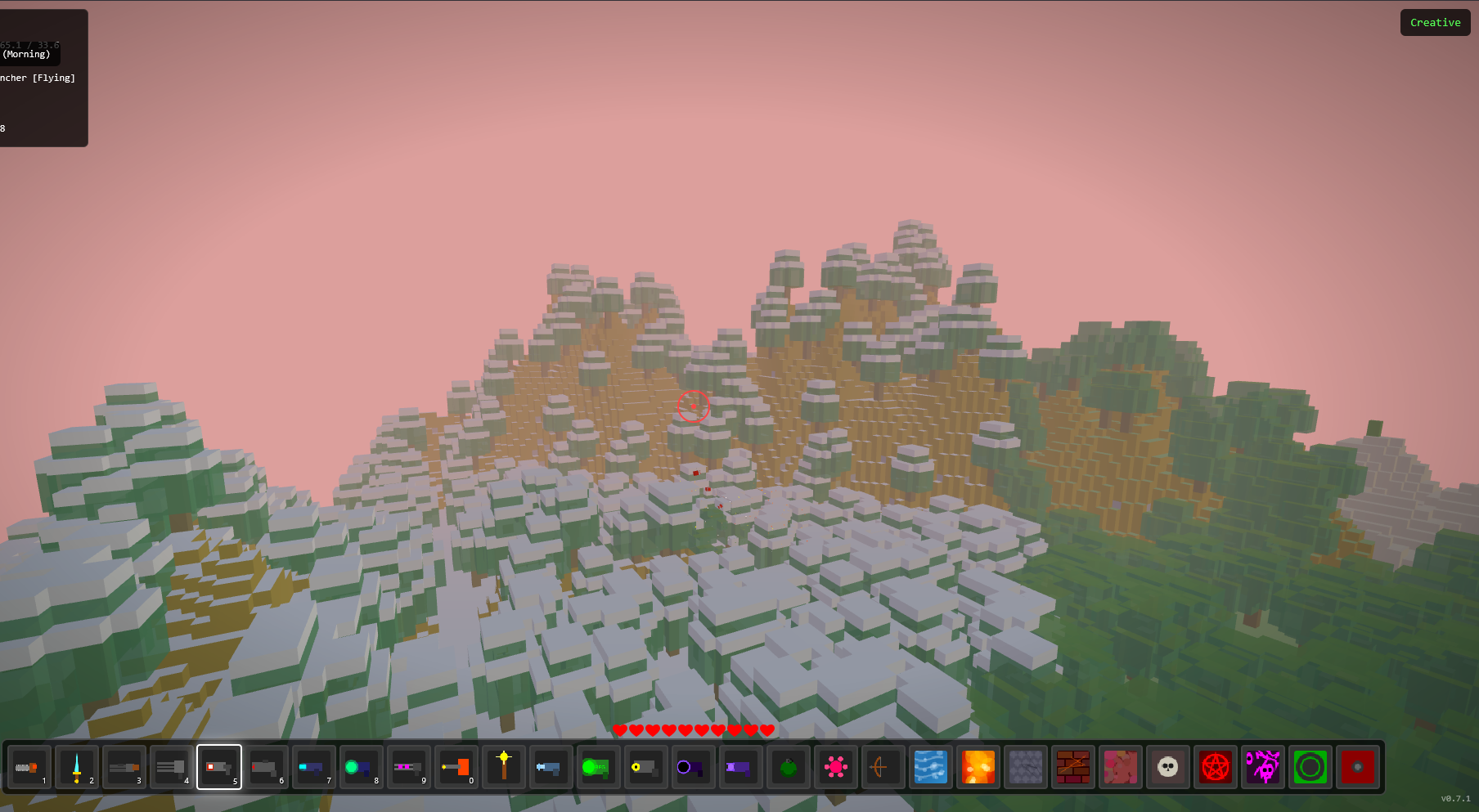 CraftMine — mountain landscape with snowy peaks