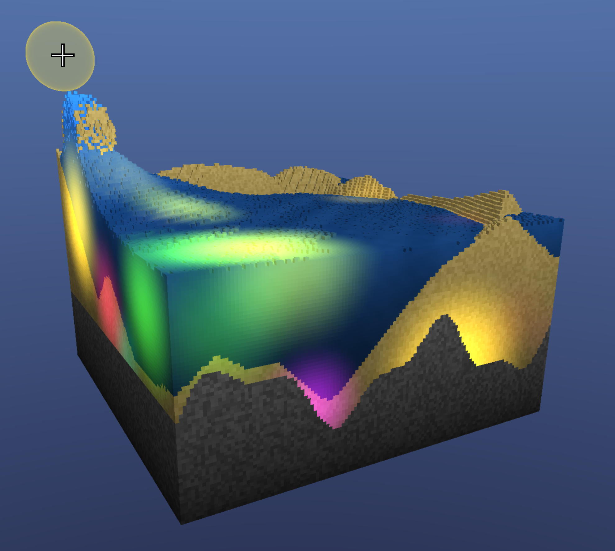 VibeSand's voxel sandbox running in a browser